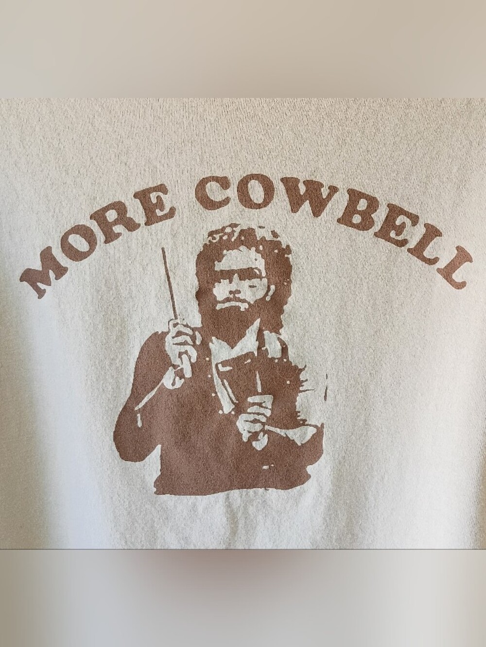 Rare! SNL "More Cowbell" Tee XL Tan Brown Will Ferrell Saturday Night Live Funny